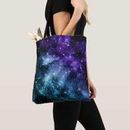 Paarse Blauwgroen galaxy Nebula Dream #1 Draagtas