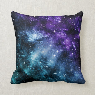 Paarse Blauwgroen galaxy Nebula Dream #1 Kussen