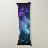 Paarse Blauwgroen galaxy Nebula Dream #1 Lichaamskussen (Voorkant Verticaal)