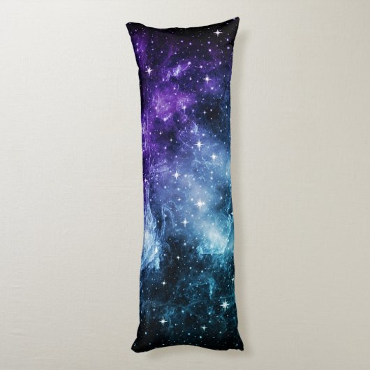 Paarse Blauwgroen galaxy Nebula Dream #1 Lichaamskussen (Achterkant (Verticaal))