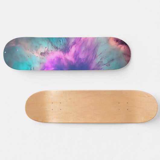 Paarse Blauwgroen galaxy Nebula Dream #1 Skateboard (Horizontaal)