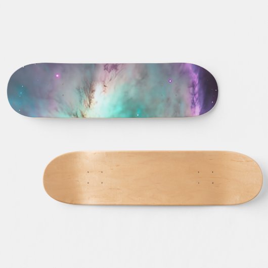 Paarse Blauwgroen galaxy Nebula Dream #1 Skateboard (Horizontaal)