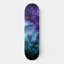 Paarse Blauwgroen galaxy Nebula Dream #1 Skateboard