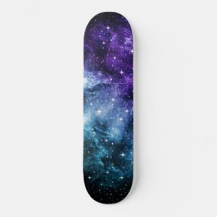 Paarse Blauwgroen galaxy Nebula Dream #1 Skateboard