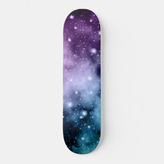 Paarse Blauwgroen galaxy Nebula Dream #2 Skateboard (Voorkant)