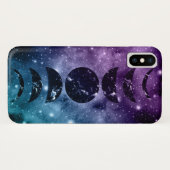 Paarse Blauwgroen galaxy Nebula Dream Moon Phases  Case-Mate iPhone Case (Achterkant (horizontaal))