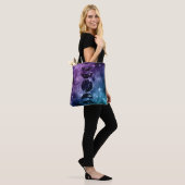 Paarse Blauwgroen galaxy Nebula Dream Moon Phases Draagtas (Op model)