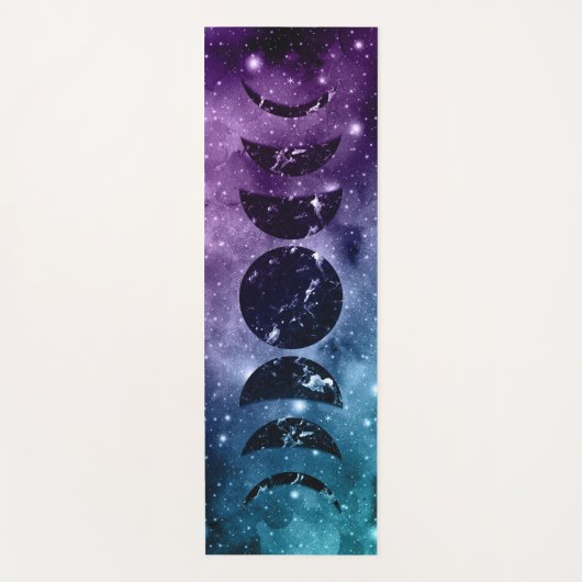 Paarse Blauwgroen galaxy Nebula Dream Moon Phases  Yogamat (Voorkant)