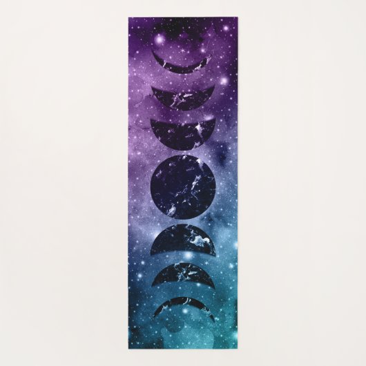 Paarse Blauwgroen galaxy Nebula Dream Moon Phases  Yogamat (Achterkant)