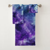 Paarse Blauwgroen Galaxy Nebula Marble Dream #1 Bad Handdoek (Insitu)