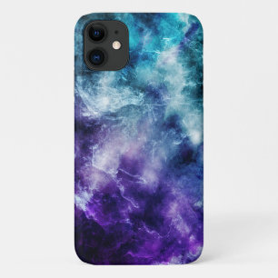 Paarse Blauwgroen Galaxy Nebula Marble Dream #1 iPhone 11 Hoesje