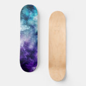 Paarse Blauwgroen Galaxy Nebula Marble Dream #1 Skateboard (Voorkant)