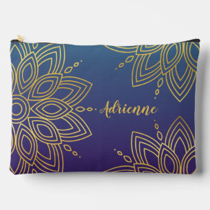 Paarse Blauwgroen Gradient Faux Gold Mandala Etui