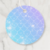 Paarse Blauwgroen kleine zeemeermin dank u Bedankjes Labels (Achterkant)