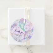 Paarse Blauwgroen kleine zeemeermin dank u Bedankjes Labels (In situ)