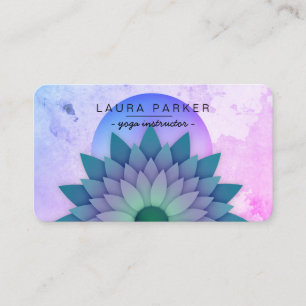 Paarse Blauwgroen Meditation Holistic Lotus Flower Visitekaartje