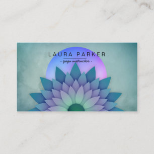 Paarse Blauwgroen Meditation Holistic Lotus Flower Visitekaartje