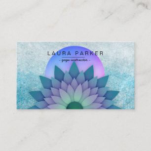 Paarse Blauwgroen Meditation Holistic Lotus Flower Visitekaartje
