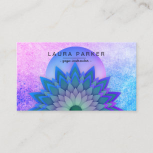 Paarse Blauwgroen Meditation Holistic Lotus Flower Visitekaartje