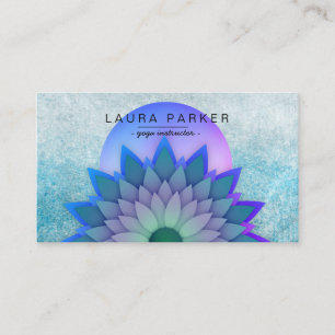 Paarse Blauwgroen Meditation Holistic Lotus Flower Visitekaartje