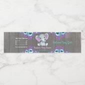 Paarse Blauwgroen Olifant waterflesetiket voor mei Waterfles Etiket (Enkel label)