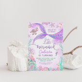 Paarse Blauwgroen Onze Kleine Zeemeermin 1e Verjaa Kaart