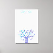 Paarse Blauwgroen Waterverf Bat Mitzvah Canvas Afdruk (Voorkant)