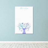 Paarse Blauwgroen Waterverf Bat Mitzvah Canvas Afdruk (Insitu (Houten vloer))