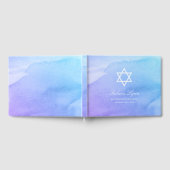 Paarse Blauwgroen Waterverf Bat Mitzvah Gastenboek (Volledig)
