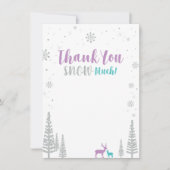 Paarse & Blauwgroen Winter Wonderland Dank je kaar Bedankkaart (Voorkant)
