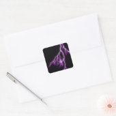 Paarse bliksem vierkante sticker (Envelop)
