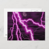 Paarse blikseminslag briefkaart (Voorkant / Achterkant)