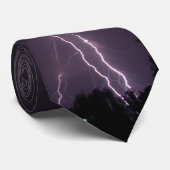 Paarse bliksemschicht stropdas (Opgerold)