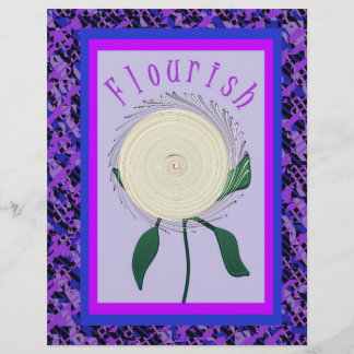 Paarse Bloeiende Bloem Bulk Scrapbook Papier Pagin Flyer