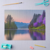 Paarse bloeiende bomen in de baai tissuepapier (Craft)