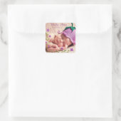 Paarse Bloem Baby Foto Sticker (Tas)