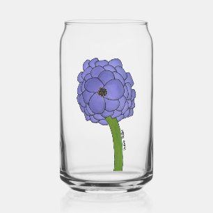 Paarse Bloem Blikvorm Glas