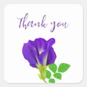 Paarse Bloem Bloemen Gift Wrap Vierkante Sticker (Voorkant)