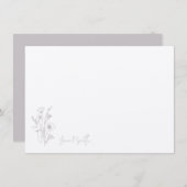 Paarse Bloem Bloemen Plant Gepersonaliseerd Briefp Bedankkaart (Voorkant / Achterkant)