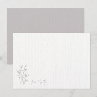 Paarse Bloem Bloemen Plant Gepersonaliseerd Briefp Bedankkaart