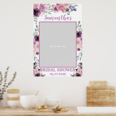 Paarse Bloem Bruidsfeest Foto Prop Frame Boho Poster (Keuken)
