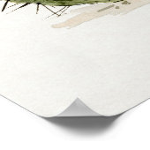 Paarse Bloem Cactus Sketch Art Poster (Hoek)