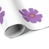 Paarse Bloem Cadeaupapier (Rol Hoek)