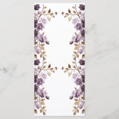 Paarse bloem en bladgoud laten we onkruid eten Men Menu (Achterkant)