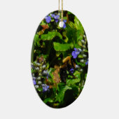 Paarse Bloem en Bumble Bee Keramisch Ornament (Rechts)