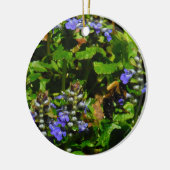 Paarse Bloem en Bumble Bee Keramisch Ornament (Links)