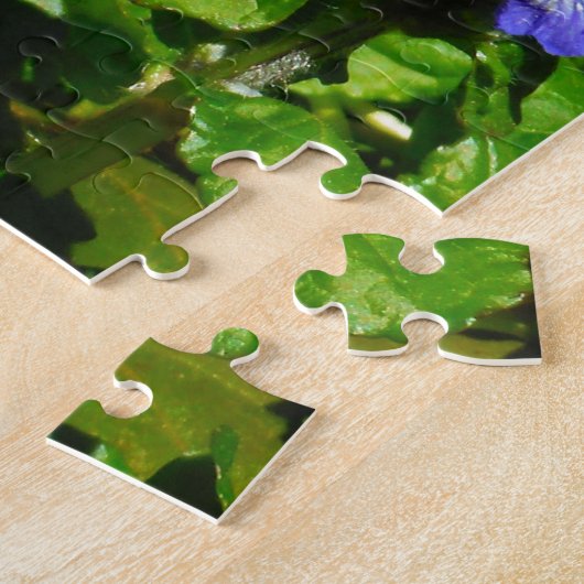 Paarse Bloem en Bumble Bee Legpuzzel (Zijkant)