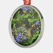 Paarse Bloem en Bumble Bee Metalen Ornament (Links)