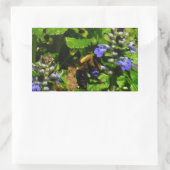 Paarse Bloem en Bumble Bee Rechthoekige Sticker (Tas)