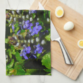 Paarse Bloem en Bumble Bee Theedoek (Quarter Fold)